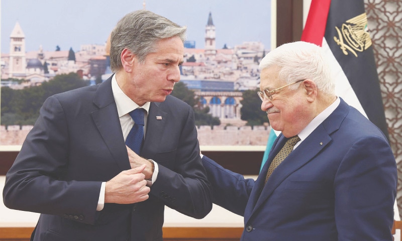 Blinken meets Abbas, presses for two-state solution