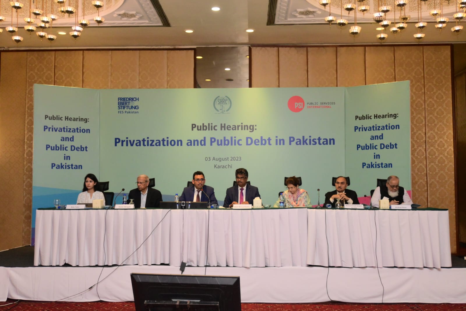 Powerful Voices Unite Against Unplanned Privatization: FES Pakistan Hosts Landmark Public Hearing on Workers’ Rights and Human Welfare in Pakistan, in collaboration with PSI and SHRC.