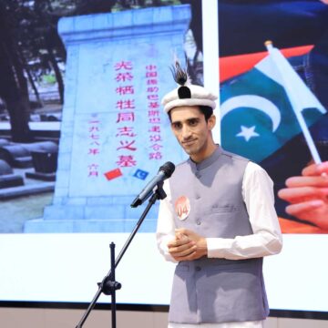 Delivering Speech Dr. Faiz Ahmed Khan from Gilgit, Pakistan Earned His Place on Prestigious Global Platform, Honoring KKH’s 88 Heroes